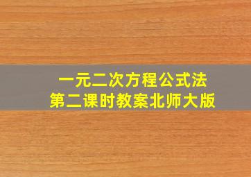 一元二次方程公式法第二课时教案北师大版