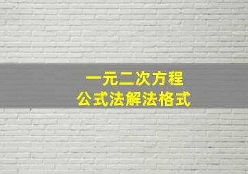 一元二次方程公式法解法格式