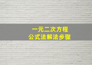 一元二次方程公式法解法步骤