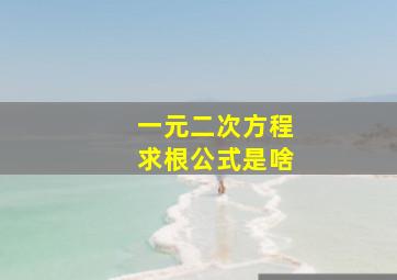 一元二次方程求根公式是啥