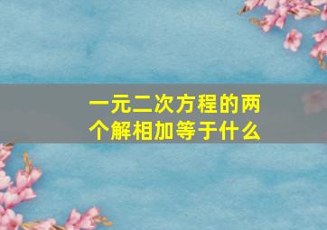 一元二次方程的两个解相加等于什么