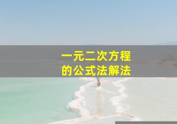 一元二次方程的公式法解法