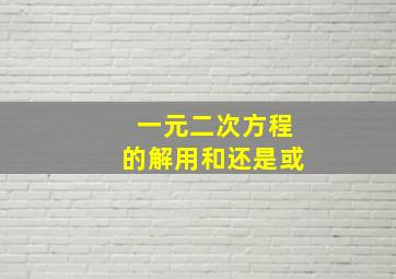 一元二次方程的解用和还是或