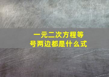 一元二次方程等号两边都是什么式