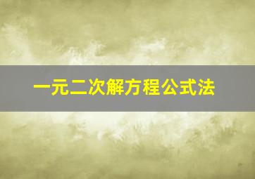 一元二次解方程公式法