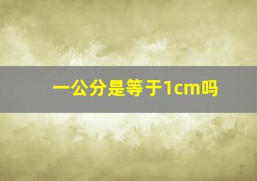 一公分是等于1cm吗