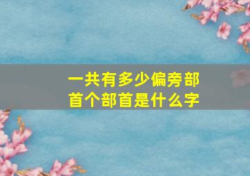 一共有多少偏旁部首个部首是什么字