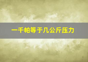 一千帕等于几公斤压力