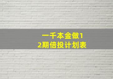 一千本金做12期倍投计划表