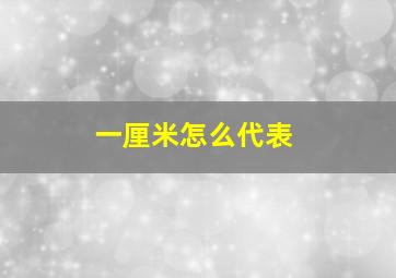 一厘米怎么代表