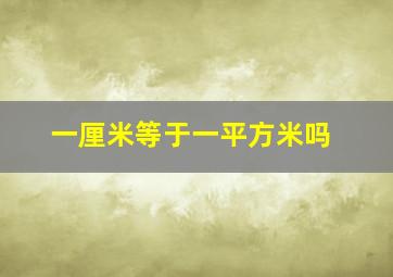 一厘米等于一平方米吗