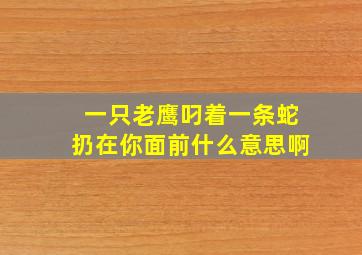 一只老鹰叼着一条蛇扔在你面前什么意思啊