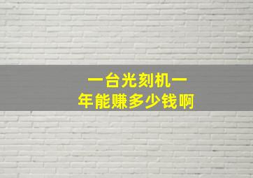 一台光刻机一年能赚多少钱啊