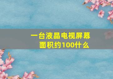 一台液晶电视屏幕面积约100什么