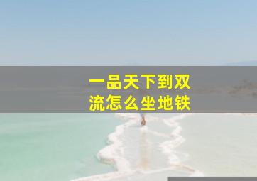 一品天下到双流怎么坐地铁