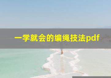 一学就会的编绳技法pdf