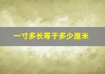 一寸多长等于多少厘米