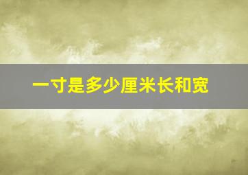 一寸是多少厘米长和宽