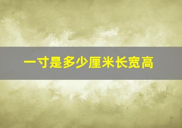 一寸是多少厘米长宽高