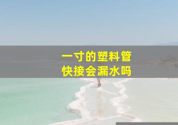 一寸的塑料管快接会漏水吗