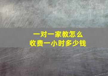 一对一家教怎么收费一小时多少钱