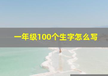 一年级100个生字怎么写