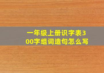 一年级上册识字表300字组词造句怎么写