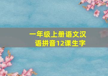 一年级上册语文汉语拼音12课生字