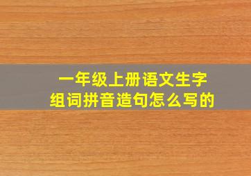 一年级上册语文生字组词拼音造句怎么写的