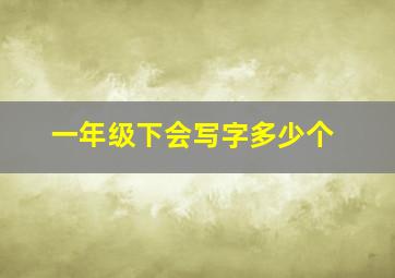 一年级下会写字多少个