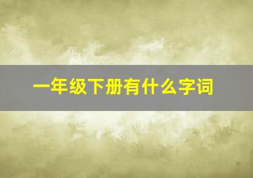 一年级下册有什么字词