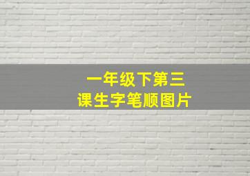 一年级下第三课生字笔顺图片