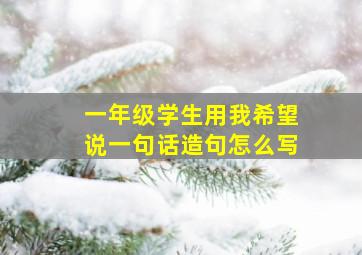 一年级学生用我希望说一句话造句怎么写