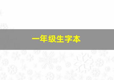 一年级生字本