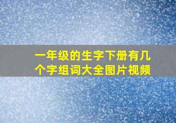 一年级的生字下册有几个字组词大全图片视频