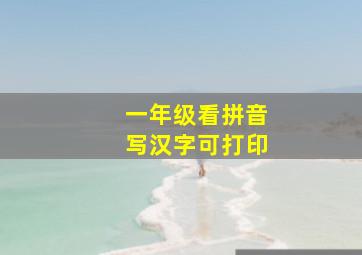 一年级看拼音写汉字可打印