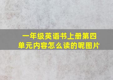 一年级英语书上册第四单元内容怎么读的呢图片