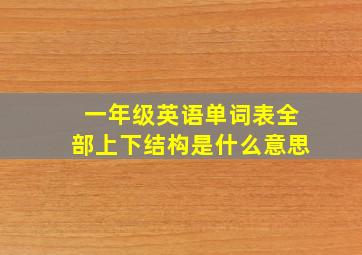 一年级英语单词表全部上下结构是什么意思