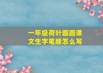 一年级荷叶圆圆课文生字笔顺怎么写