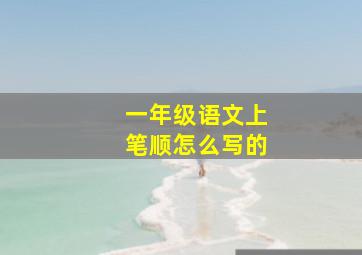 一年级语文上笔顺怎么写的