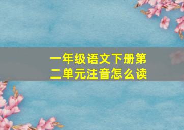 一年级语文下册第二单元注音怎么读