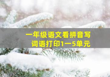 一年级语文看拼音写词语打印1一5单元