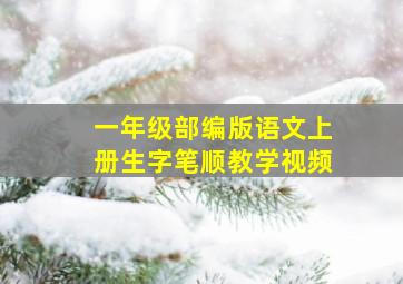 一年级部编版语文上册生字笔顺教学视频