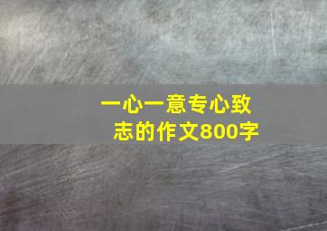 一心一意专心致志的作文800字