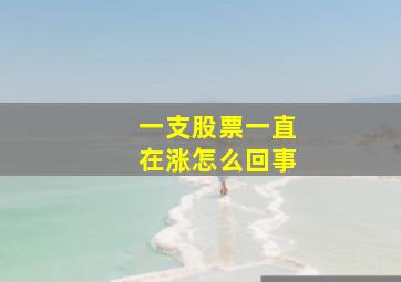 一支股票一直在涨怎么回事