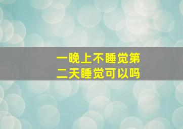 一晚上不睡觉第二天睡觉可以吗