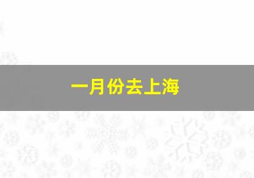 一月份去上海