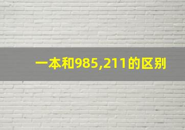 一本和985,211的区别