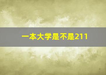 一本大学是不是211