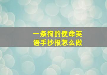 一条狗的使命英语手抄报怎么做